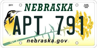 NE license plate APT791