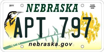 NE license plate APT797