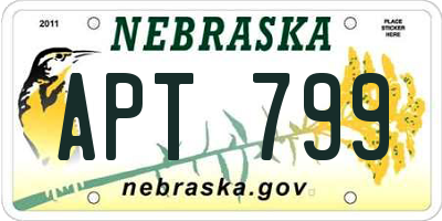 NE license plate APT799