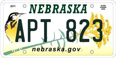 NE license plate APT823