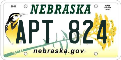 NE license plate APT824