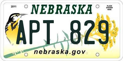 NE license plate APT829