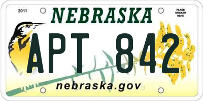 NE license plate APT842