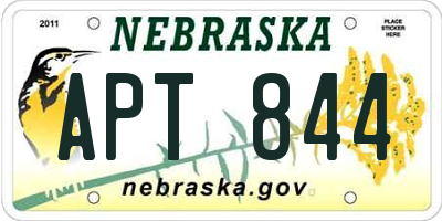 NE license plate APT844