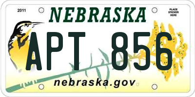 NE license plate APT856