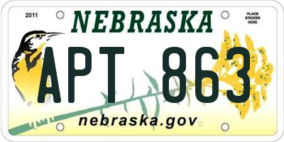 NE license plate APT863