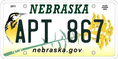 NE license plate APT867