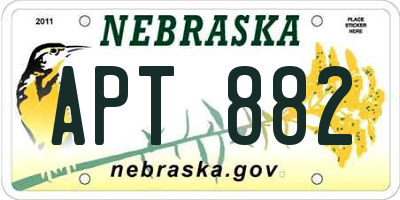 NE license plate APT882