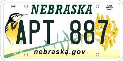 NE license plate APT887
