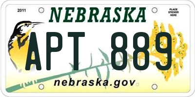 NE license plate APT889