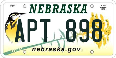 NE license plate APT898