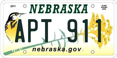 NE license plate APT911