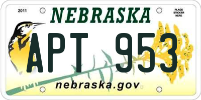 NE license plate APT953