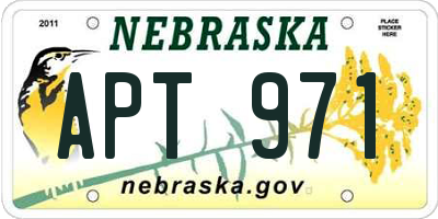 NE license plate APT971