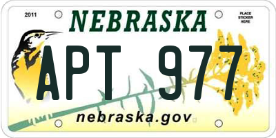 NE license plate APT977