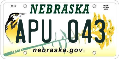 NE license plate APU043