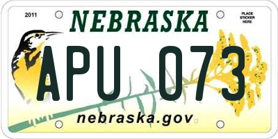 NE license plate APU073