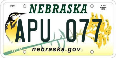 NE license plate APU077