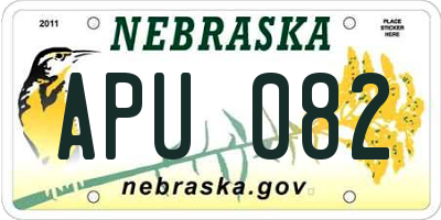 NE license plate APU082