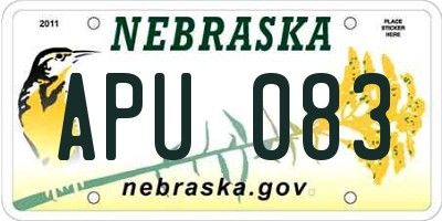 NE license plate APU083