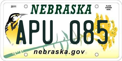 NE license plate APU085