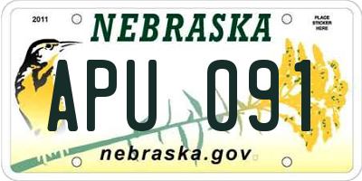 NE license plate APU091