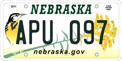 NE license plate APU097