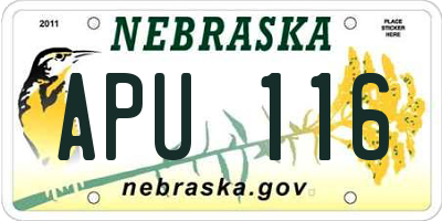 NE license plate APU116