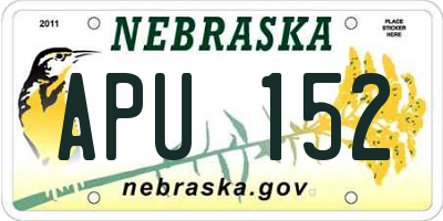 NE license plate APU152