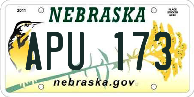 NE license plate APU173