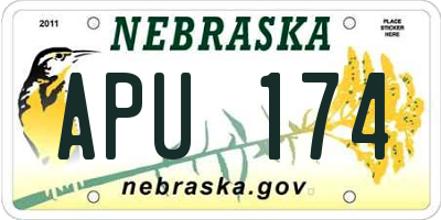 NE license plate APU174