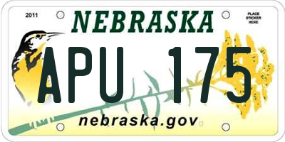 NE license plate APU175