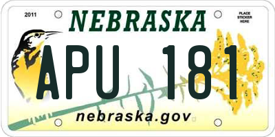 NE license plate APU181