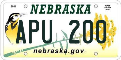 NE license plate APU200
