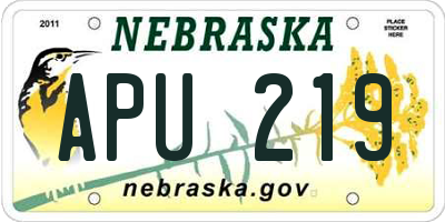 NE license plate APU219