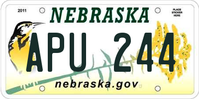 NE license plate APU244