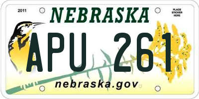 NE license plate APU261