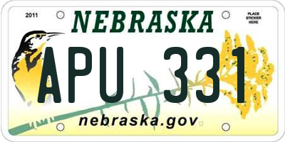 NE license plate APU331