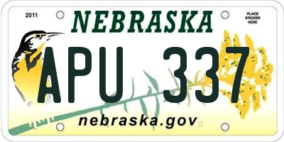 NE license plate APU337