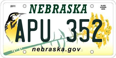 NE license plate APU352