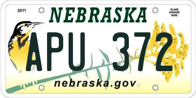 NE license plate APU372