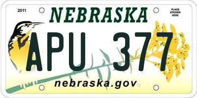 NE license plate APU377