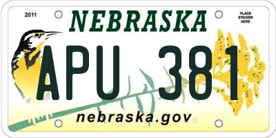 NE license plate APU381
