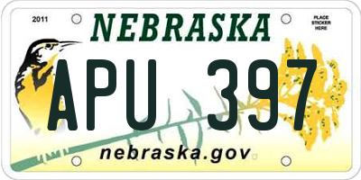 NE license plate APU397