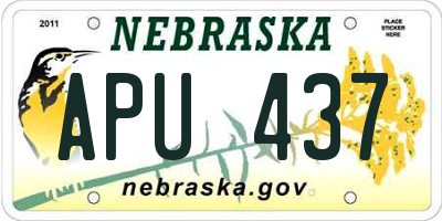 NE license plate APU437