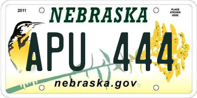 NE license plate APU444