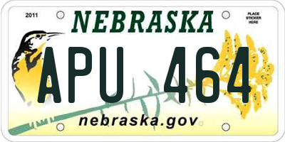 NE license plate APU464