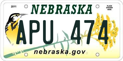 NE license plate APU474
