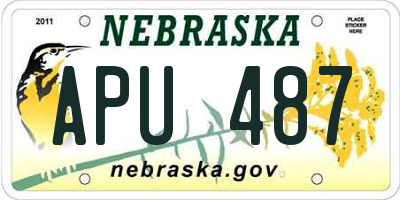 NE license plate APU487