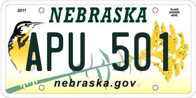 NE license plate APU501